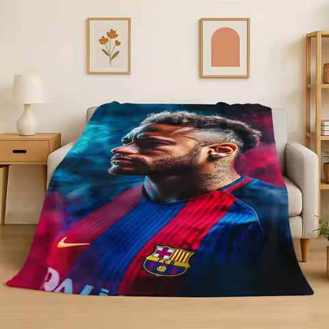 Football N-Neymar Sport Star Soft Flannel Throw Blanket,Cozy Blanket for Bed,Couch,Sofa,Bedroom,Livi