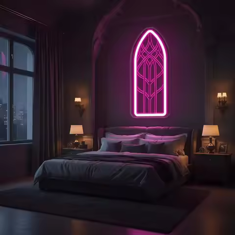 Gothic Neon Sign Custom Gothic Decor Gothic Dark Cathedral Window Sign Gothic Home Decor Gothic Wall