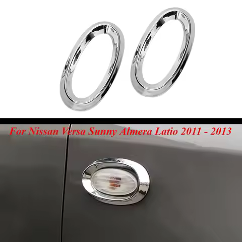 For Nissan Versa Sunny Almera Latio 2011 - 2013 Turning Light Side Cover Sticker Trim ABS Chrome 2pc