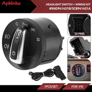 Chrome Headlight Switch For VW Golf Jetta MK5 MK6 GTI Passat B6/7 CC Touran Caddy Tiguan 5ND941431B 