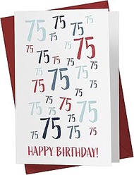 75th Birthday Card Gift - Just A Number 75th Anniversary Card For Brother, Sister, Dad, Mom, Boyfrie