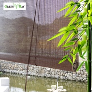 Green Bay ถูกที่สุด มู่ลี่ไม้ไผ่ vintage มู่ลี่ไม้ไผ่กันแดด เฉดสี 100/120/150cm  แรเงาที่ดี ม่านไม้ไ