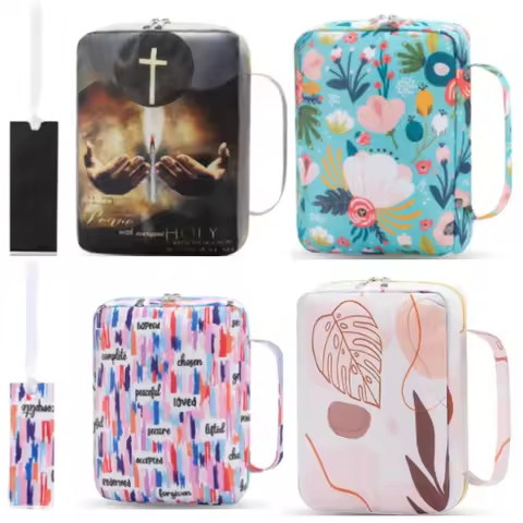 Bible Cover Bible Study Catholic Christian Bible Bags Portable Carrying Case for Girl Bible Cover Ca