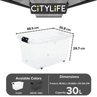 Citylife 60L Large Capacity Stackable Box Storage Container Box With Wheels - M X-6138