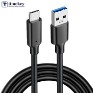 TIMEKEY 1Pc USB3.2 To Type-C Data Cable 10Gbps High-Speed Wire Gen2 Hard Disk Data Cable 3A QC 3.0 F