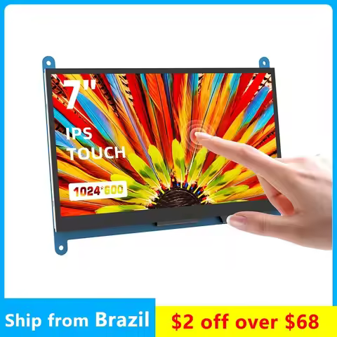 7" Raspberry Pi 4/3/2/1/B/B+/A+ Monitor 1024x600 IPS 5-Points Capacitive Touchscreen Compatible with