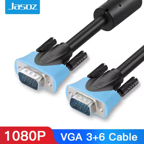 VGA Cable 1.5m 2m 3m Male to Male Cable 1080P Cabo 15 Pin Cord Wire Braided Shielding for Computer M