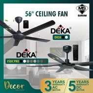 DEKA Fan DEKA DC2-311 DC2-313LED DDC21 DK10 F5DC PRO F5DCLED PRO DE-AIRE AR10 56" Ceiling Fan Kipas 