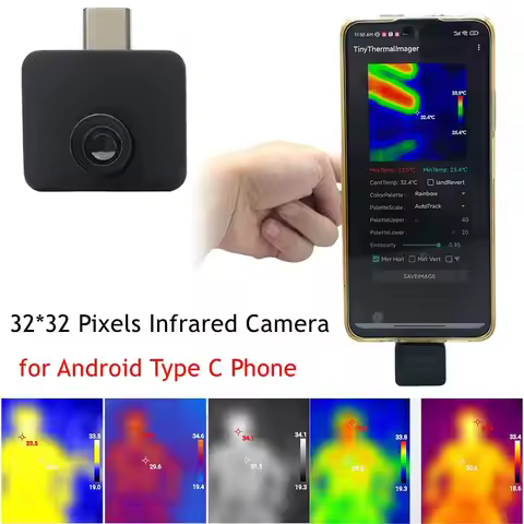 Mobile Thermal Imager 32/8 Pixels -20~1000°C Thermal Camera Thermal Imaging Camera for Android Type 