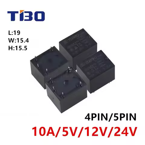5Pcs TIANBO Relay HJR-3FF-S-H HJR-3FF-S-Z-05VDC 12VDC 24VDC 10A 4Pin 5Pin Compatible SRD-12VDC-SL-C 