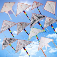 layang layang pancing layang layang  Square Kite diy Kite Blank Kite New Style Children diy Painting