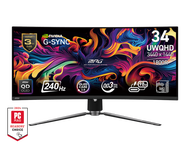 # MSI MPG 341CQPX QD-OLED - 34" Curved OLED Gaming Monitor, 3440x1440 (UWQHD), 0.03ms 240Hz AMD Free