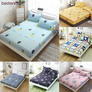 Premium Fitted Printing Bedsheet Non-slip fixed bed cover Single/Queen/King Size/120*200cm/150*200cm/180*200cm Suitable mattress(Depth)  5-23cm