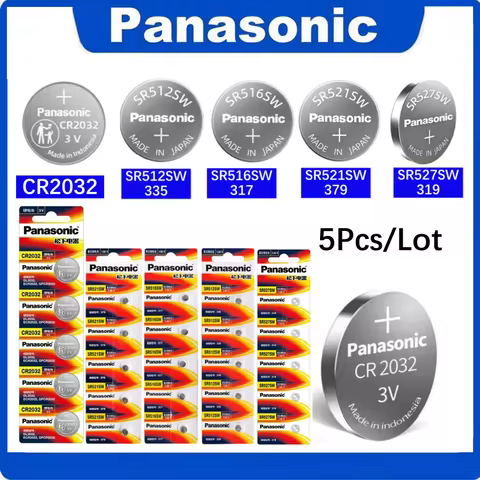 5PCS Panasonic Original Battery SR512SW 335 SR516SW 317 SR521SW 379 SR527SW 318 SR616SW 321 CR2032