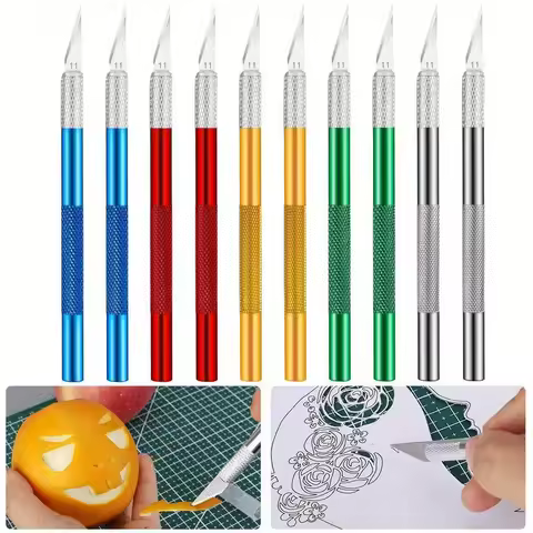 Hobby Creation Of Craft with 11 Blades and 1 Ruler Razor Knife Set New Exacto Blades Xacto For Cutti
