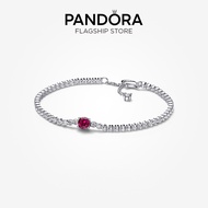 Pandora Red Sparkling Round Pavé Tennis Bracelet
