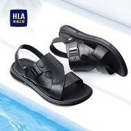 Kasut Lelaki HLA/Heilan Home Baru Musim Panas Sandal Kulit Tulen Selipar Kasual Lelaki Luaran Kasut 