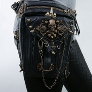Norbinus Leather Rivet Women Drop Leg Bag Steampunk Retro Rock Waist Belt Bag Men Motorcycle Crossbo