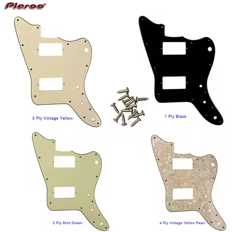 Pleroo Custom Guitar Parts - For Japan Jazzmaster Guitar Pickguard With PAF Humbucker No Bridge Post