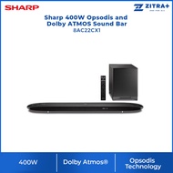 Sharp 400W Sound Bar 8AC22CX1 | Opsodis Technology | Dolby Atmos | 7 Preset Sound Modes | HDMI | Blu