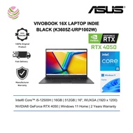 Asus Vivobook 16X K3605Z-URP1002W 16'' WUXGA Laptop Indie Black ( i5-12500H, 16GB, 512GB SSD, RTX405