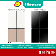 Hisense Refrigerator (720L / Black / PureShine) Inverter Triple Temp Zones Glass 4-Door Fridge RQ768N4ABU / RQ768N4AW-KU