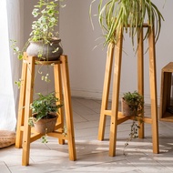 Balcony Flower Stand Potted Plant Stand Flowerpot Stand Solid Wood Flower Stand Living Room Shelf Floor Flower Stand Balcony Succulent Green Dill Flowerpot Stand Floor Flower Table Potted Plant Stand [Flowerpot-Free Plant]