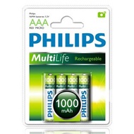 Philips 4xAAA 1000mAh Multilife Rechargeable Battery