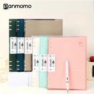 PANMOMO Soft Cover 6 Slim File Binder Notebook Multiring Transparent Journal A5 B5/ A5 Binder Refill