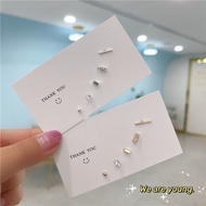 Set of 5 earrings for men and women with square artificial diamonds Diamond Earring