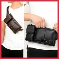 MEN PU Leather Crossbody Bag Chest Bag PU Leather Bag beg l