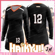 Muslimah Jersey Fazz HK01 - Jersey Dress no. 12 AN1M3 H41Kyuu Black Karasuno Volleyball Jersey