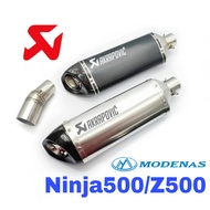 Design Akrapovic Exhaust Modenas Z500 Ninja500 2025 Slip on Tabung Muffler Stainless Steel Kawasaki 