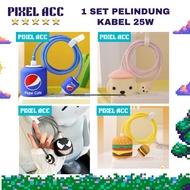 1set 25w Set 4 PCS Cable & Charger Head Protective Cover Package for Samsung 25w Charger 25w shell p