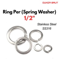 SS316 1/2" Spring Washer 1/2" Spring Washer WL 1/2" / Stainless Steel SpringRing 1/2"