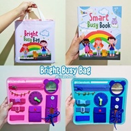 Bright Busy Bag contains Smart Busy Book & Soft Busy Board Children's activity toy book/ trains fine