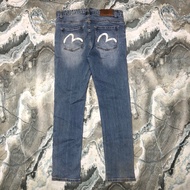 Evisu slim jeans with embroidered logo