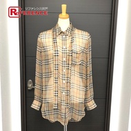 博柏利格紋透視長袖襯衫