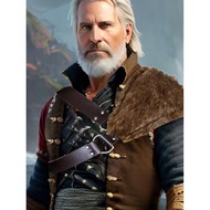 Hobbit Viking Ethnic Chest Strap Belt with Fur Shawl - Halloween Costume Accessory