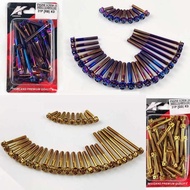 KING DRAG TITANIUM / GOLD COMPLETE SCREW SET ENGINE COVER SCREW MAGNET CLUTCH SKRU Y15 LC RS150