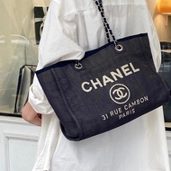 ⁺⊹古董精品⊹⁺┇CHANEL MM沙灘包*近9.5新*牛仔藍單肩包手提包✦MM