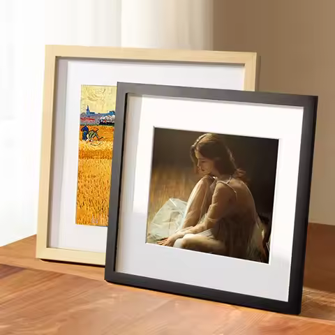 Square Wood Photo Frame for Wall Hanging 20X20cm 30x30cm Wood Wedding Picture Frame Stand for Pictur