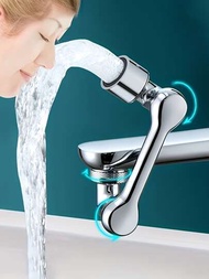 可旋轉1080度的水龍頭延伸器,適用於洗臉盆的防濺水嘴,機械臂式水噴嘴