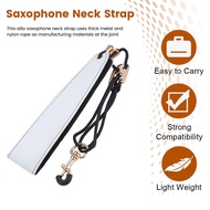 I3Saxophone Neck Strap, Alto Sax Neck Strap, Clarinet Neck Strap White Leather Neck Band