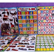 RETAIL poster ABC NUMBERS ANIMALS HIJAIYAH/poster educational children's/poster wall poster