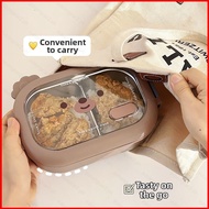 YB2 304 stainless steel insulated divided lunch box Heat up the plates served in the cafeteria