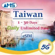 Taiwan eSIM 1-30 Days Daily 5G High Speed Data Unlimited Data Taiwan SIM Card ChungHwa Prepaid sim c