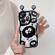 Funny Cartoon Black Cola Ball with Big Eyes Phone Case for Infinix HOT 30 4G 30i 30 Play HOT 20 4G 5G 20i 20 Play Smart 7 7HD 6 6HD HOT 12 Pro 12 Play 11 Play 10 Play 9 Pro 8 Newest 2024 Soft TPU Handphone Casing In Stock