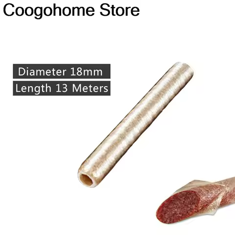 Cellulose Sausage Casing 13Mx Diameter 18mm Hala Sausage Casing Meat Filling Tool Vegan Sausages Cas