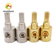 MUNDAUN Car Audio Connector, 0GA 4GA 8GA Pure Copper Car Speaker Wire Terminal, Gold Silver Wire Red